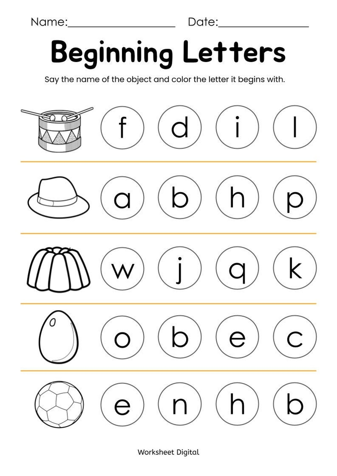 9 Printable Preschool Alphabet Worksheets Letter Recognition Worksheets And Activities Handwriting Etsy