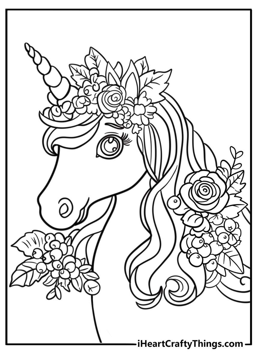 100 Unicorn Coloring Pages Printable PDF Sheets For Free