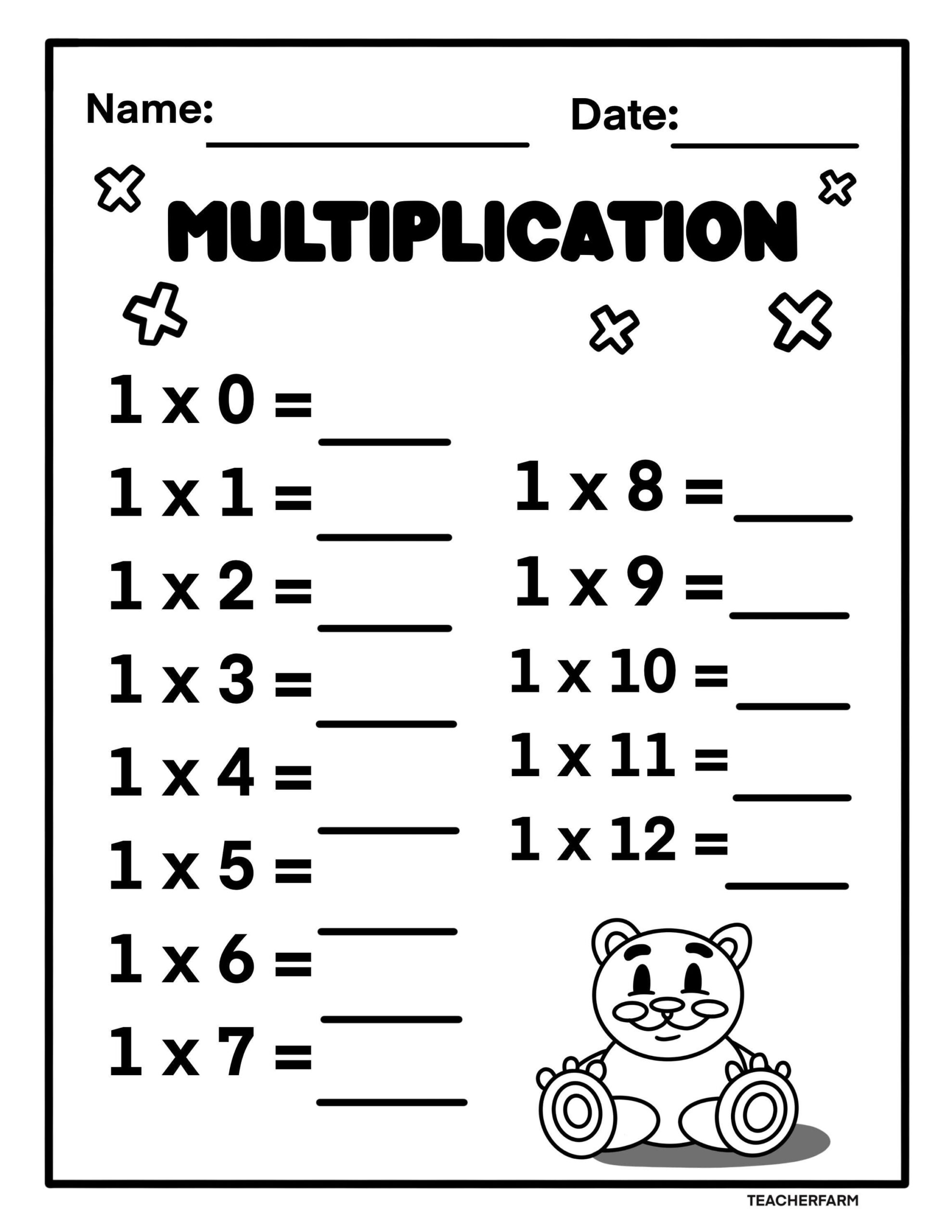 FREE PRINTABLE MULTIPLICATION WORKSHEETS WonkyWonderful