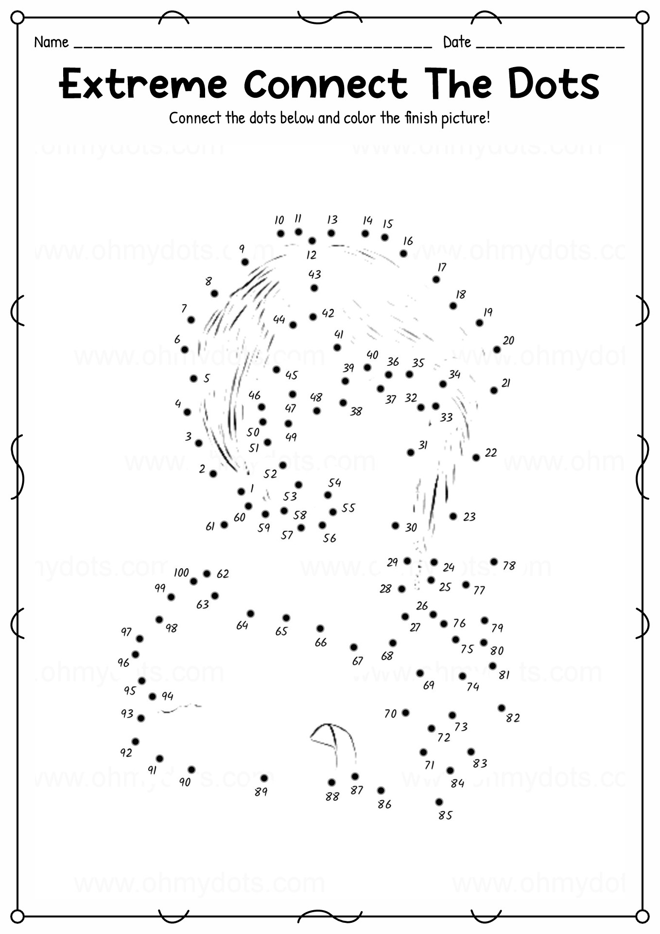 12 Printable Dot To Dot Worksheets 1 100 Free PDF At Worksheeto