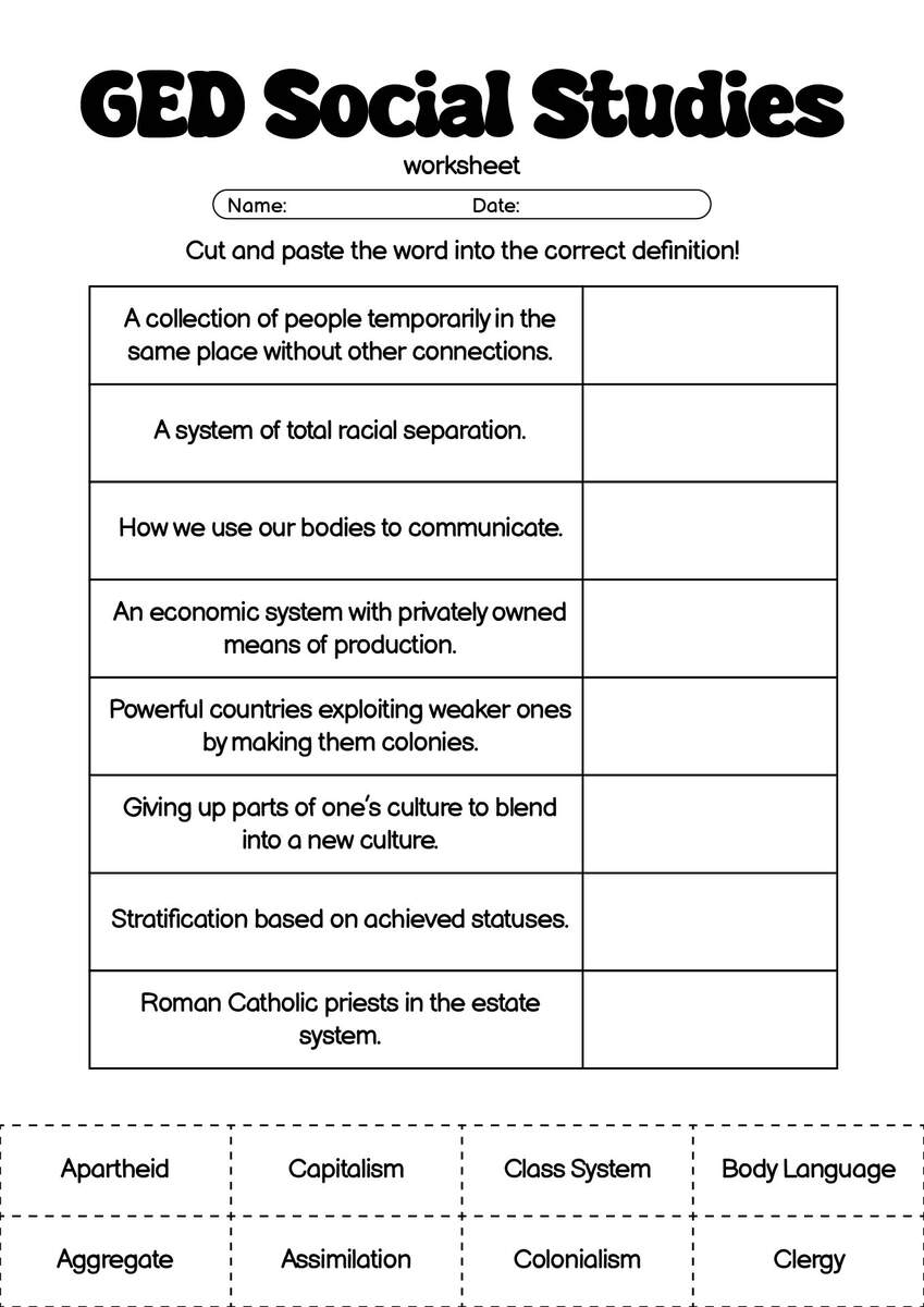 12 Printable GED Social Studies Worksheets Free PDF At Worksheeto