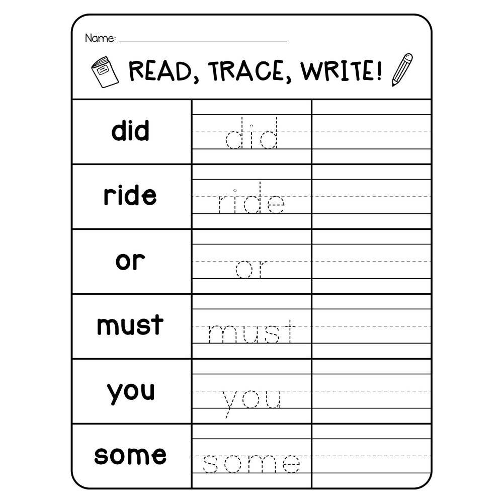 120 Sight Words Read Trace Write 6 Sight Words Per Worksheet For 1st Grade Made By Teachers