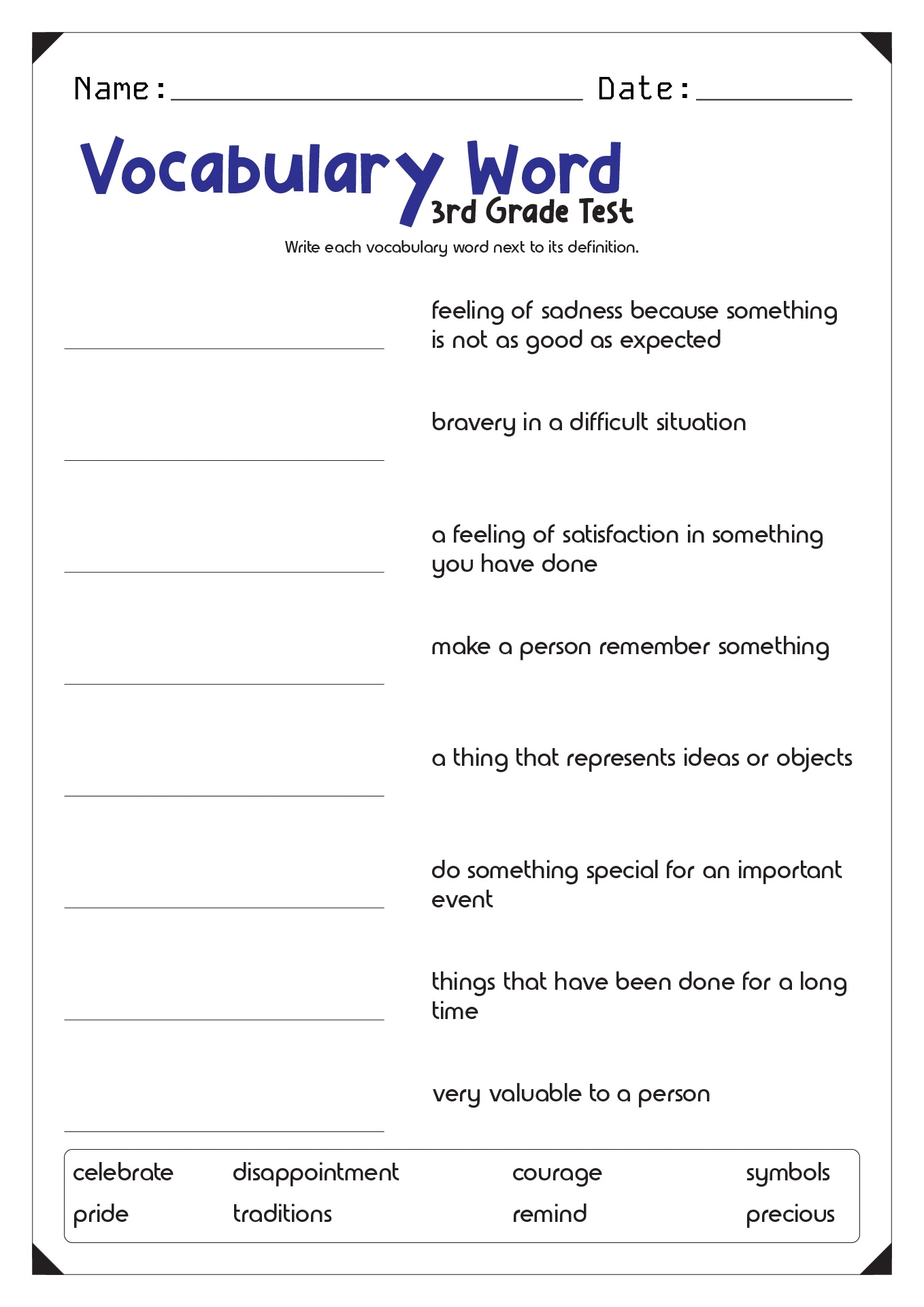 14 Matching Definitions To Words Worksheets Free PDF At Worksheets Library