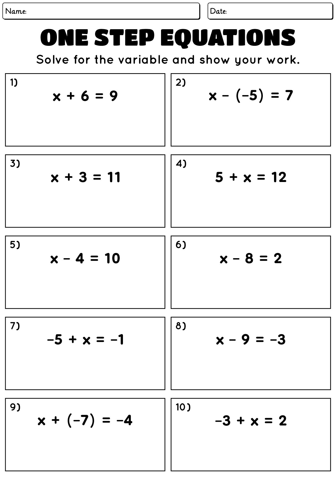 14 Solving One Step Equations Worksheets Free PDF At Worksheeto