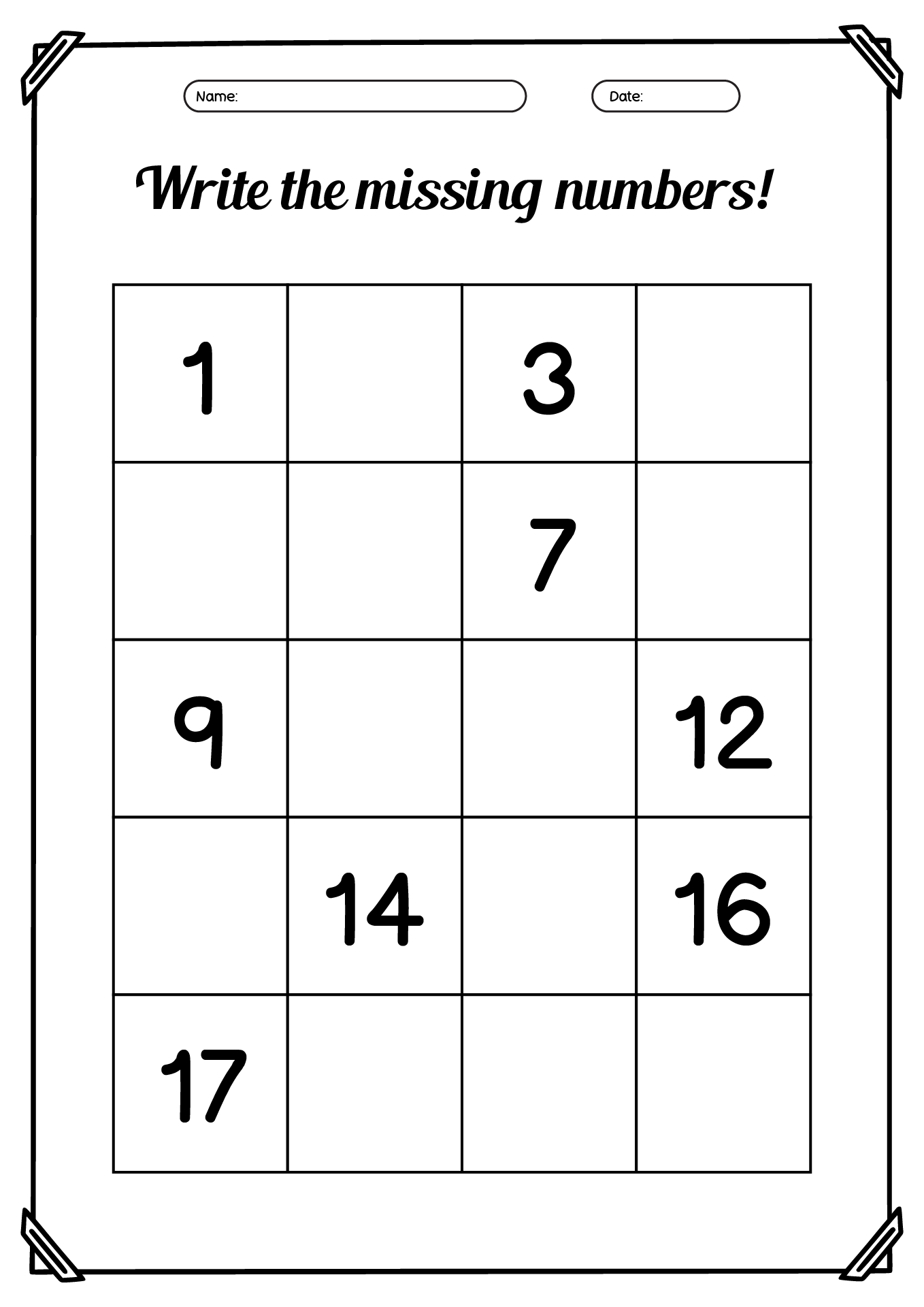 Ordering Numbers Worksheets Missing Numbers What Comes Before And After Number 1 10 1 20 1 50 1 100 Free Printables MegaWorkbook