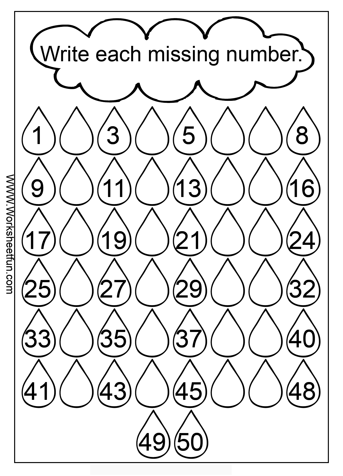 Missing Number Games For Kindergarten Worksheets