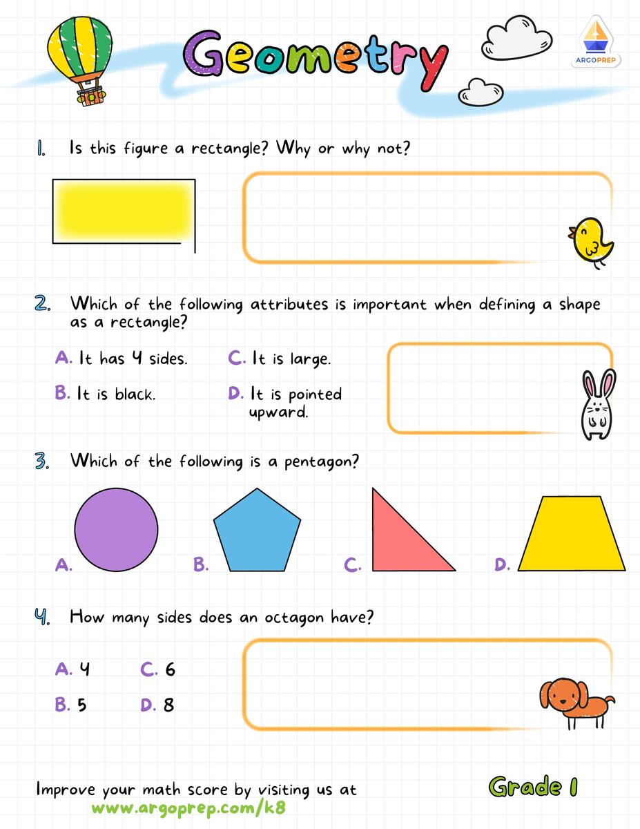 1st Grade 3D Shapes Geometry Worksheets For Free ArgoPrep