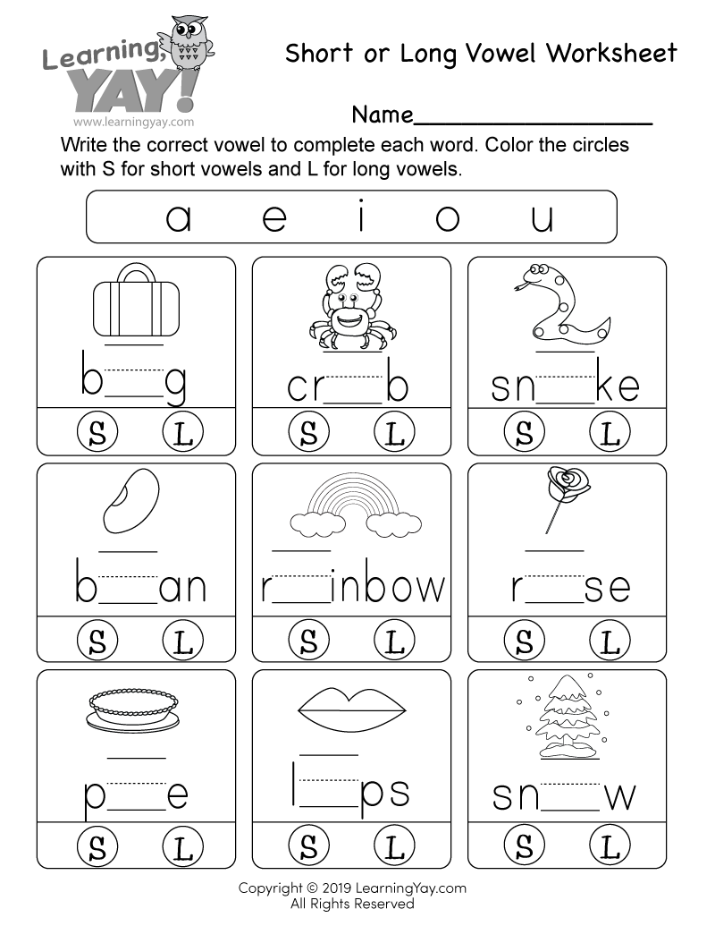 1st Grade Long And Short Vowel Worksheet Collection 1st Grade Long And Short Vowel Worksheet Collection