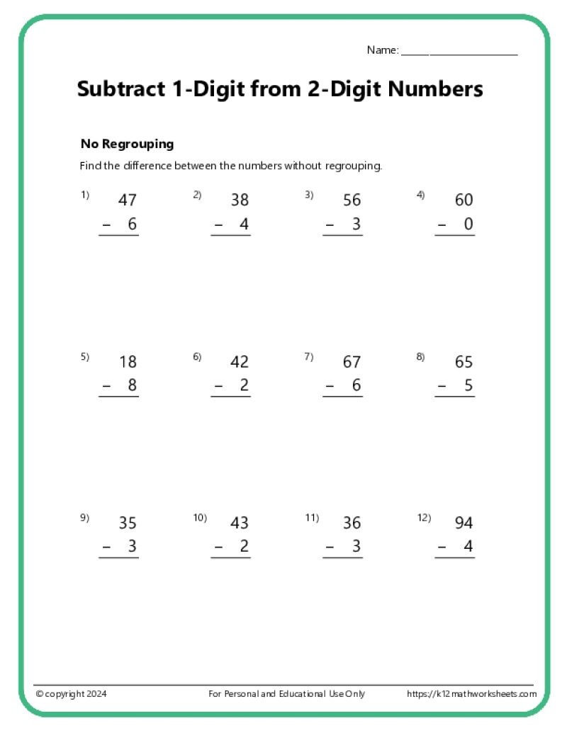 1st Grade Subtraction Worksheets 1st Grade Subtraction Worksheets