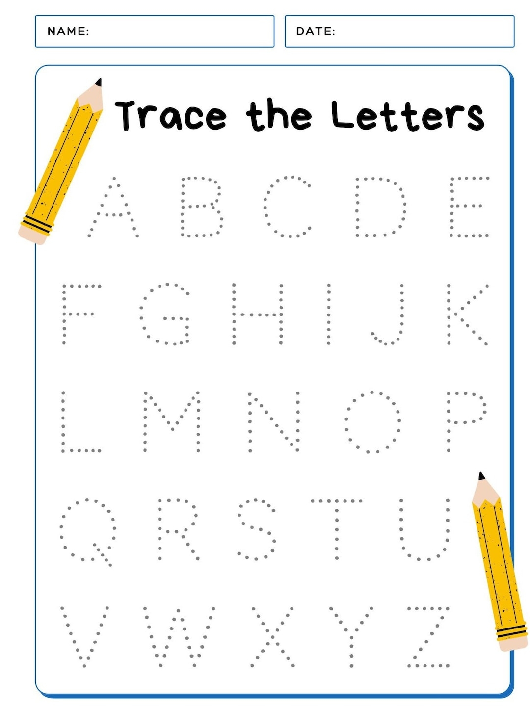 2 4 Year Old Alphabet Tracing And Spotting Etsy