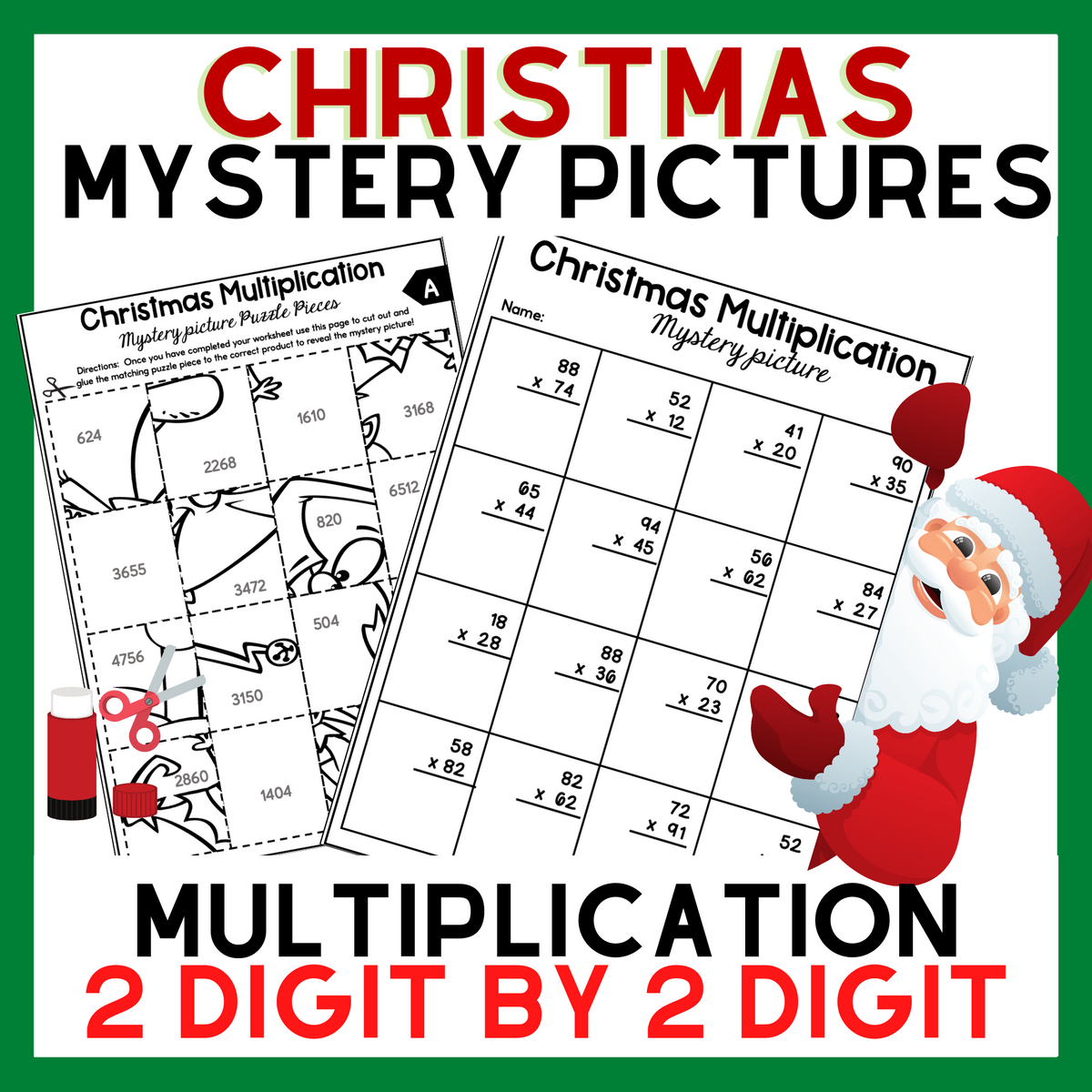 2 Digit By 2 Digit Multiplication Christmas Mystery Pictures Stop And Smell The Crayons