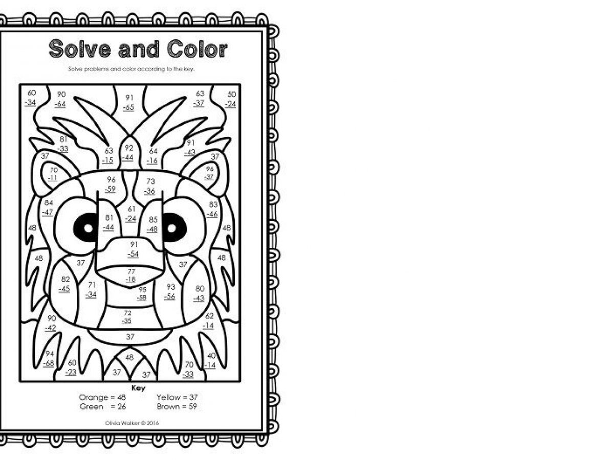 2 Digit Subtraction Coloring Worksheets Worksheet School 2 Digit Subtraction Coloring Worksheets Worksheet School