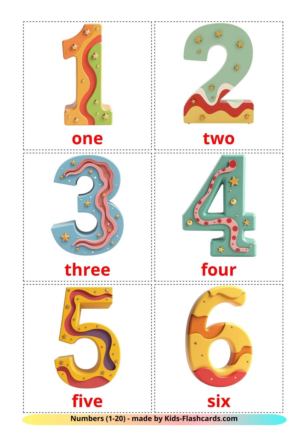 20 Printable Numbers 1 20 Flashcards In English Free PDF 20 Printable Numbers 1 20 Flashcards In English Free PDF