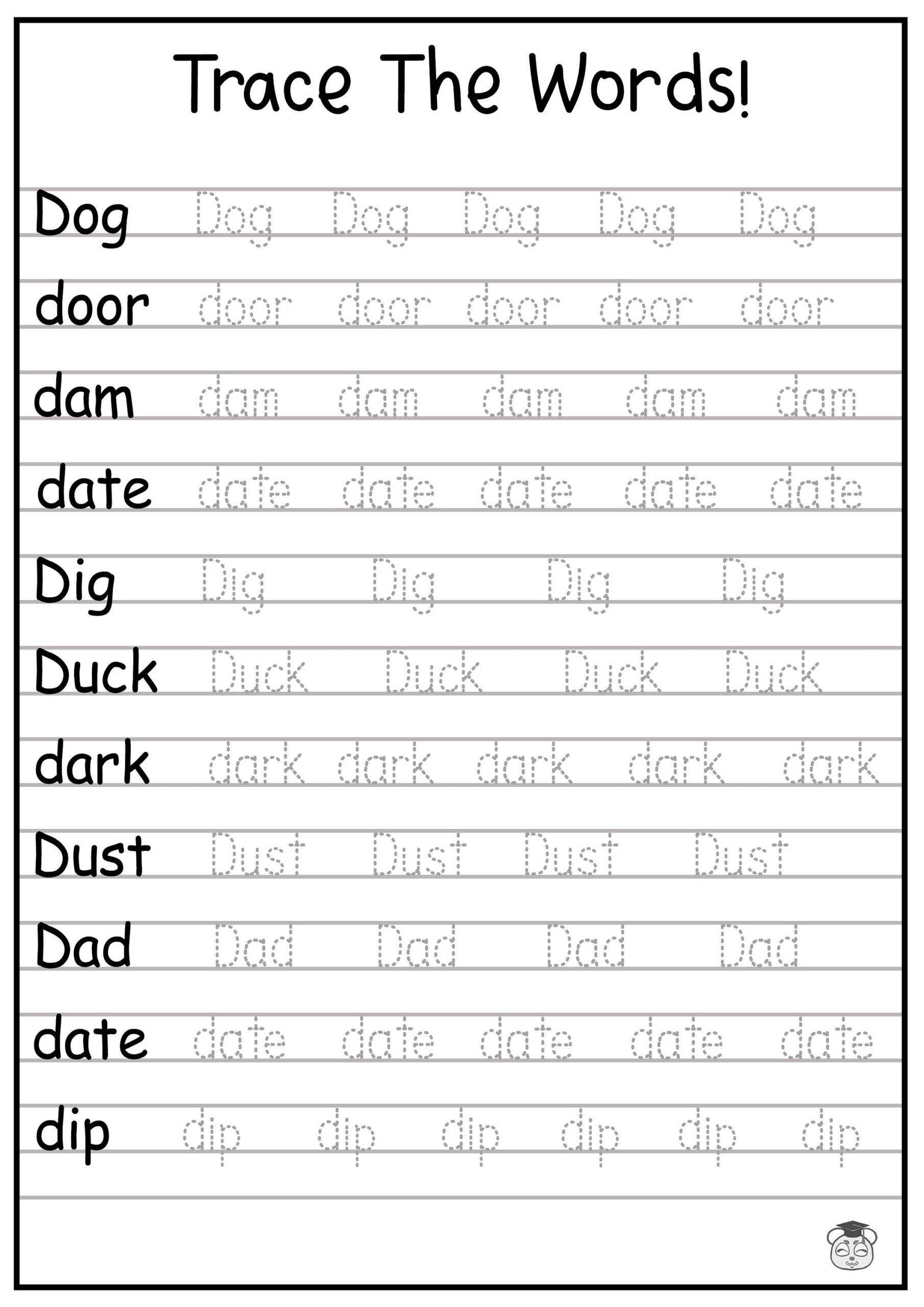 24 Printable Trace The Words Worksheet Alphabetical A Z Capital And Lowercase Words Ages 3 7 KG1 To Grade 2 Etsy 5 Letter Words That Start With T 150 Common T Words In English