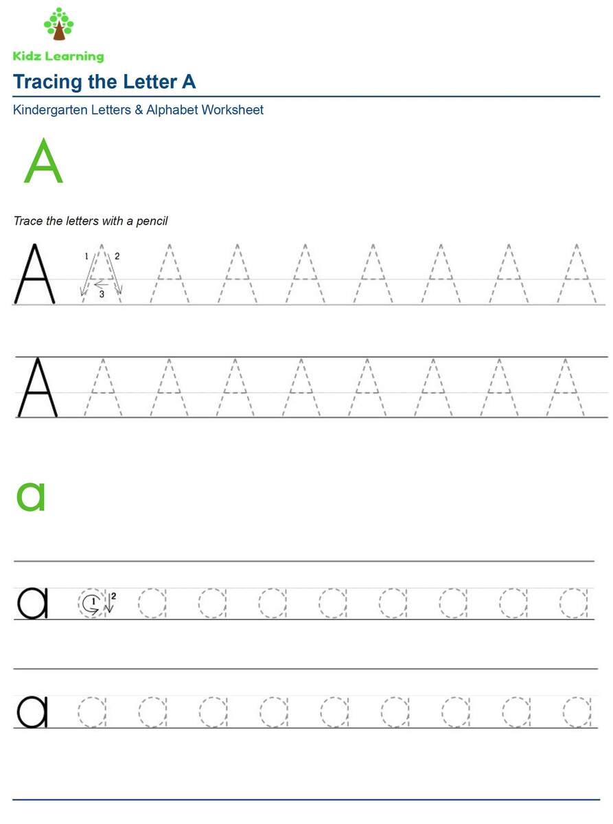 26 Printable Alphabet Tracing Letters Worksheets Preschool K5 Etsy