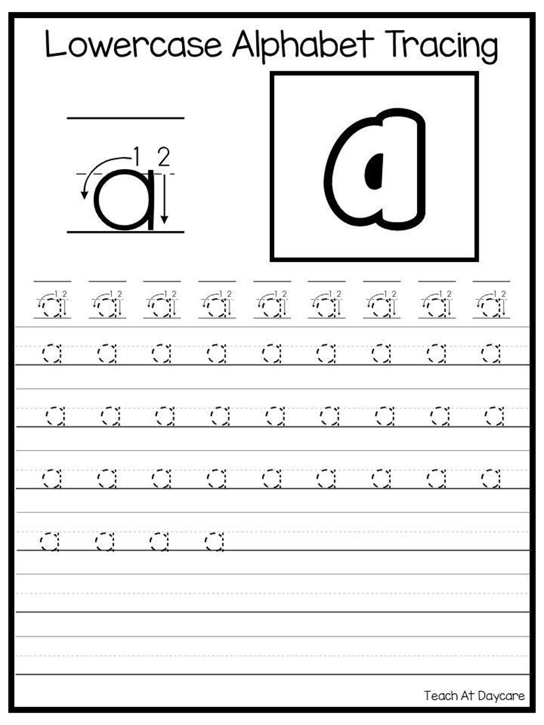 26 Printable Lowercase Alphabet Tracing Worksheets Preschool Kindergarten Handwriting Etsy 26 Printable Lowercase Alphabet Tracing Worksheets Preschool Kindergarten Handwriting Etsy