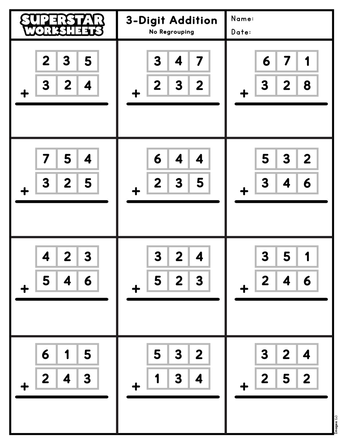 Adding 3 Single Digit Numbers Worksheets Math Timed Test Addition Etsy
