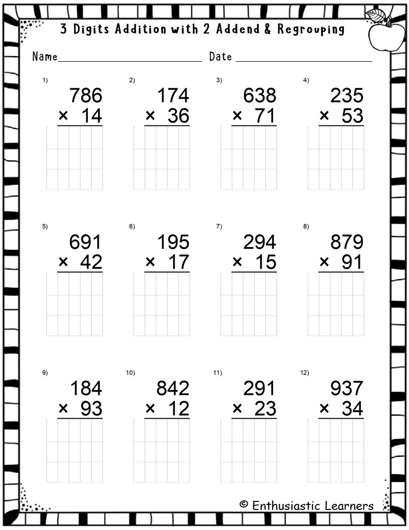 3 Digit By 2 Digit Long Multiplication Worksheets Math Problems Teaching Resources 3 Digit By 2 Digit Long Multiplication Worksheets Math Problems Teaching Resources