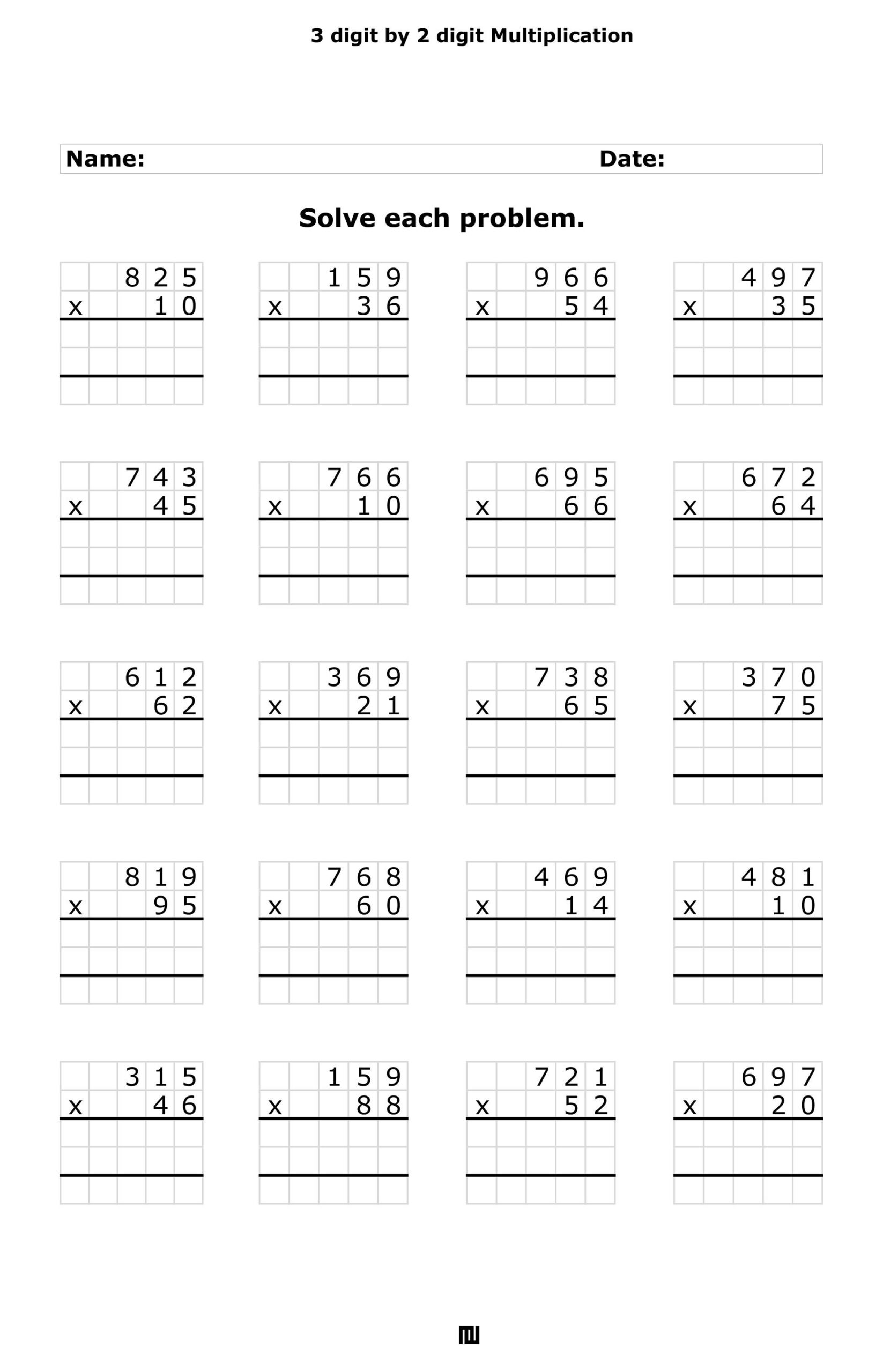 3 Digit By 2 Digit Multiplication Worksheets 100 Pages PDF Download Etsy 3 Digit By 2 Digit Multiplication Worksheets 100 Pages PDF Download Etsy