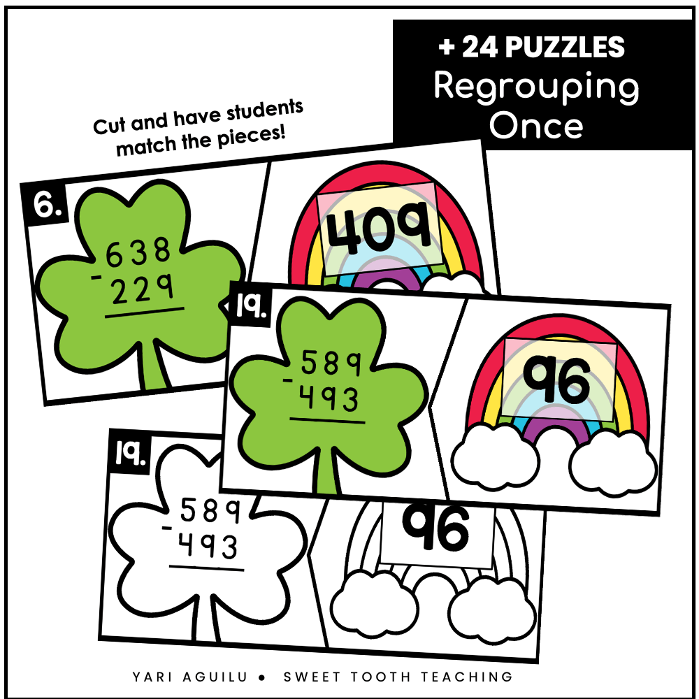 3 Digit Subtraction With Regrouping Activities St Patrick S
