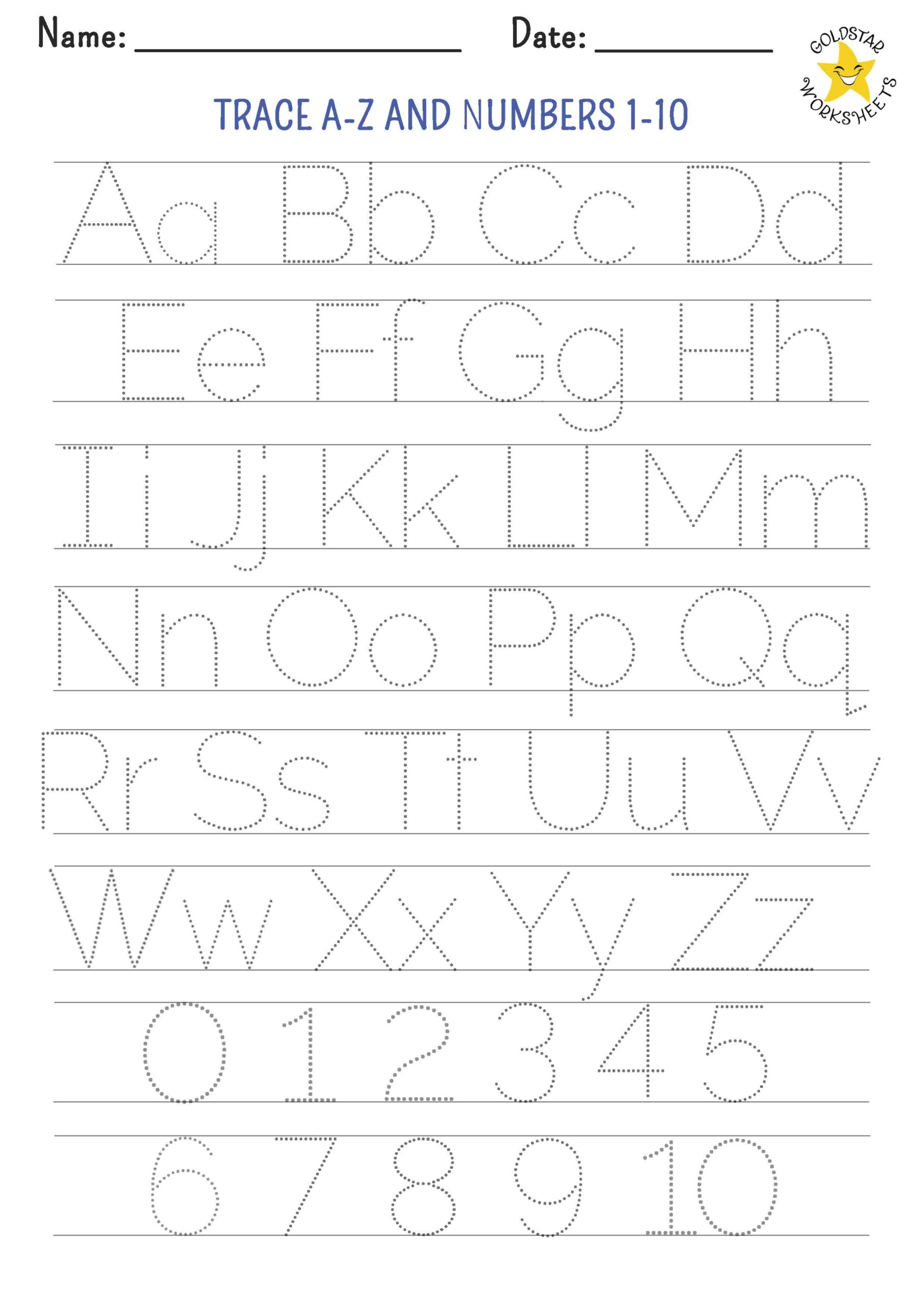 300 Free Letter Tracing Worksheets By Gold Star Fun Vibrant Designs 26 Alphabet Beginning Sounds Letter Tracing Worksheets