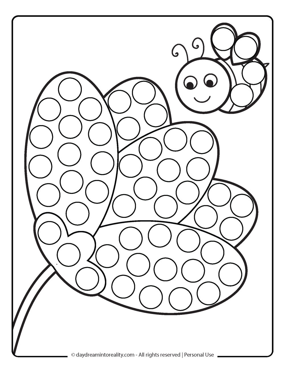 Back To School Dot Marker Pages Two Pink Peonies