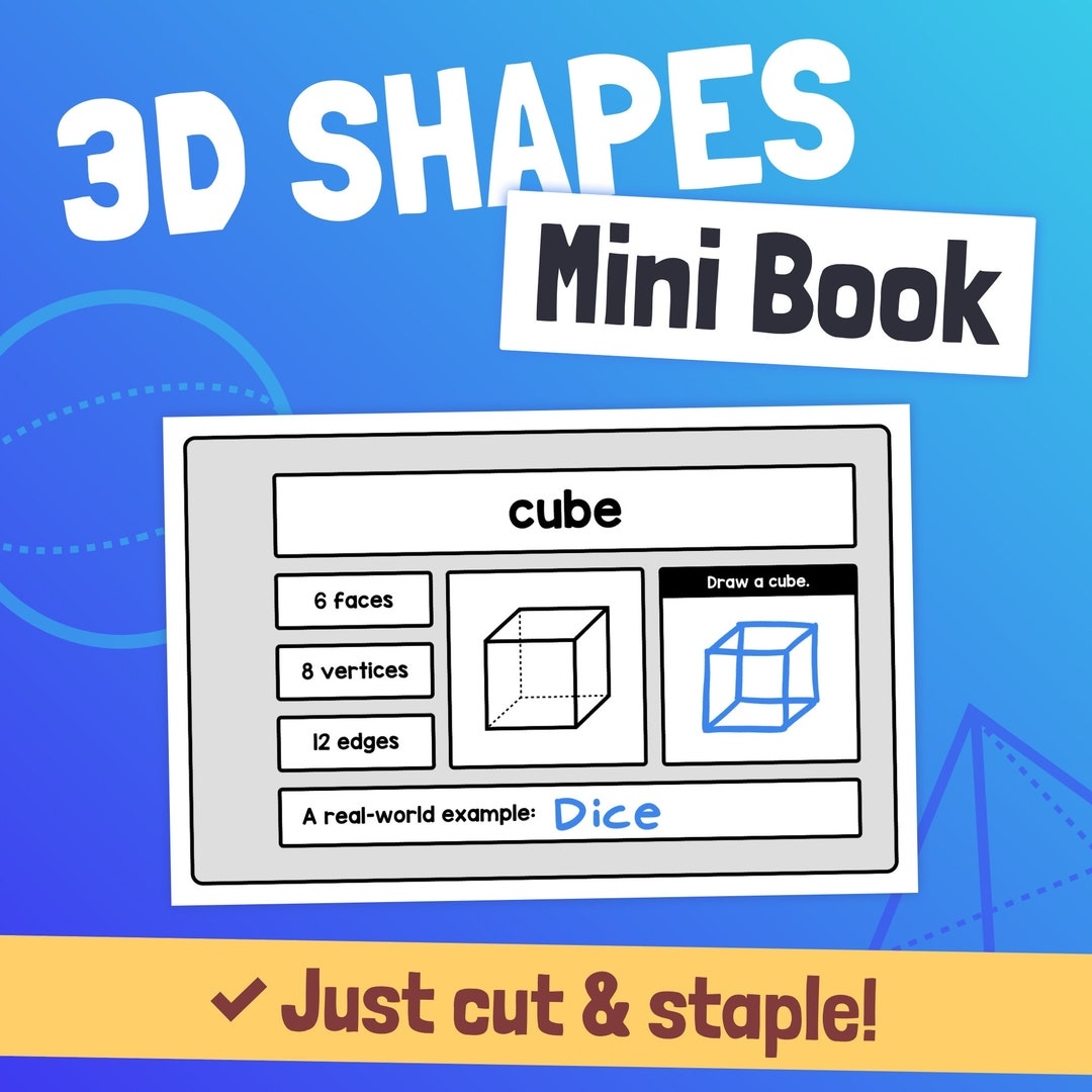 3D Shapes Activity 1st 2nd 3rd Grade 3D Shapes Booklet Common Core 3D Shapes Craft printable PDF Etsy