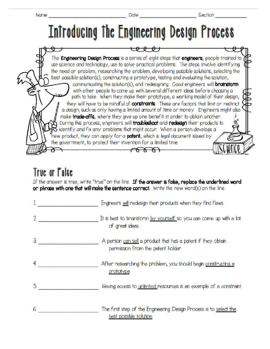 45 Introducing The Engineering Design Process Worksheet Live Worksheets Library
