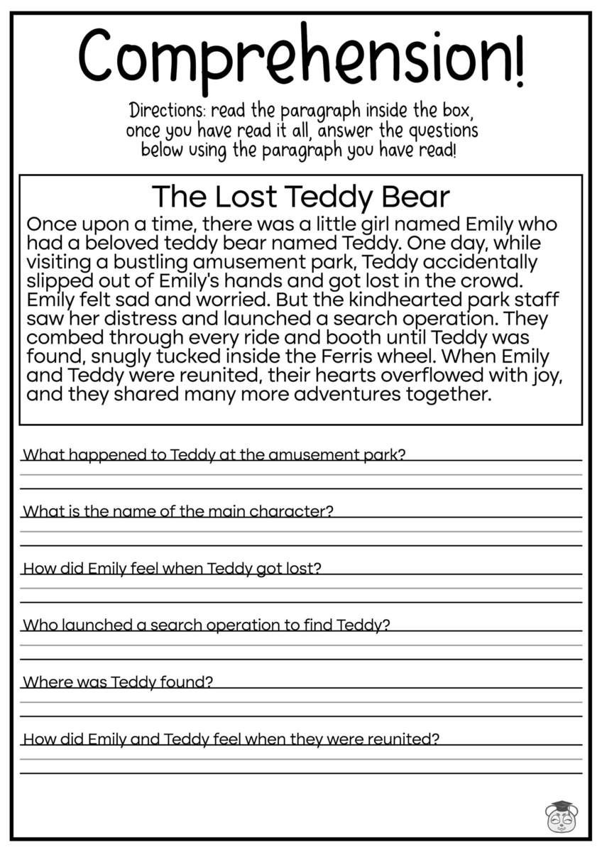 5 Printable Reading Comprehension English Worksheets Ages 4 7 KG1 To Grade 2 Etsy Finland English For Kids Step By Step Reading Comprehension Worksheets Short Word Stories