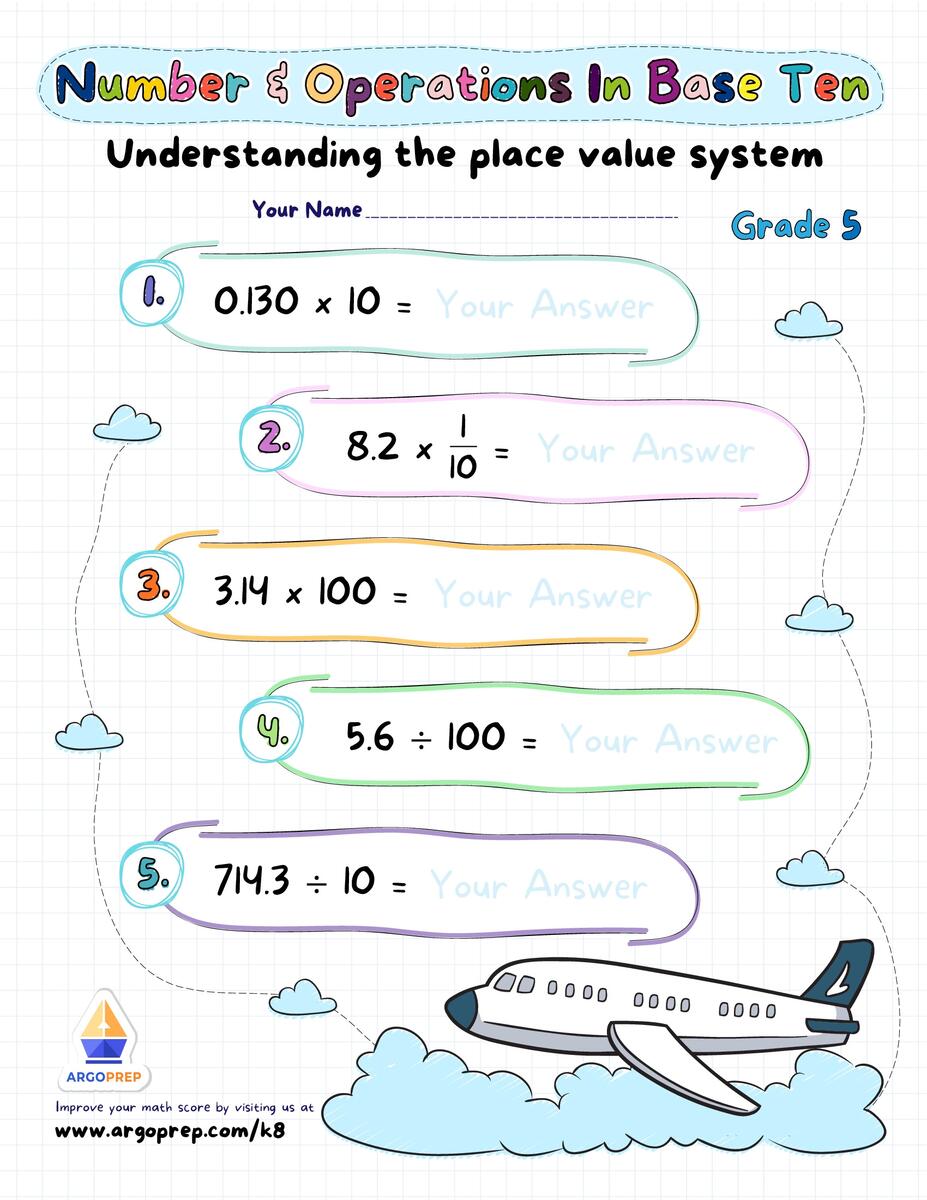5th Grade Multiplication Numbers Amp Operations In Base Ten Worksheets For Free ArgoPrep