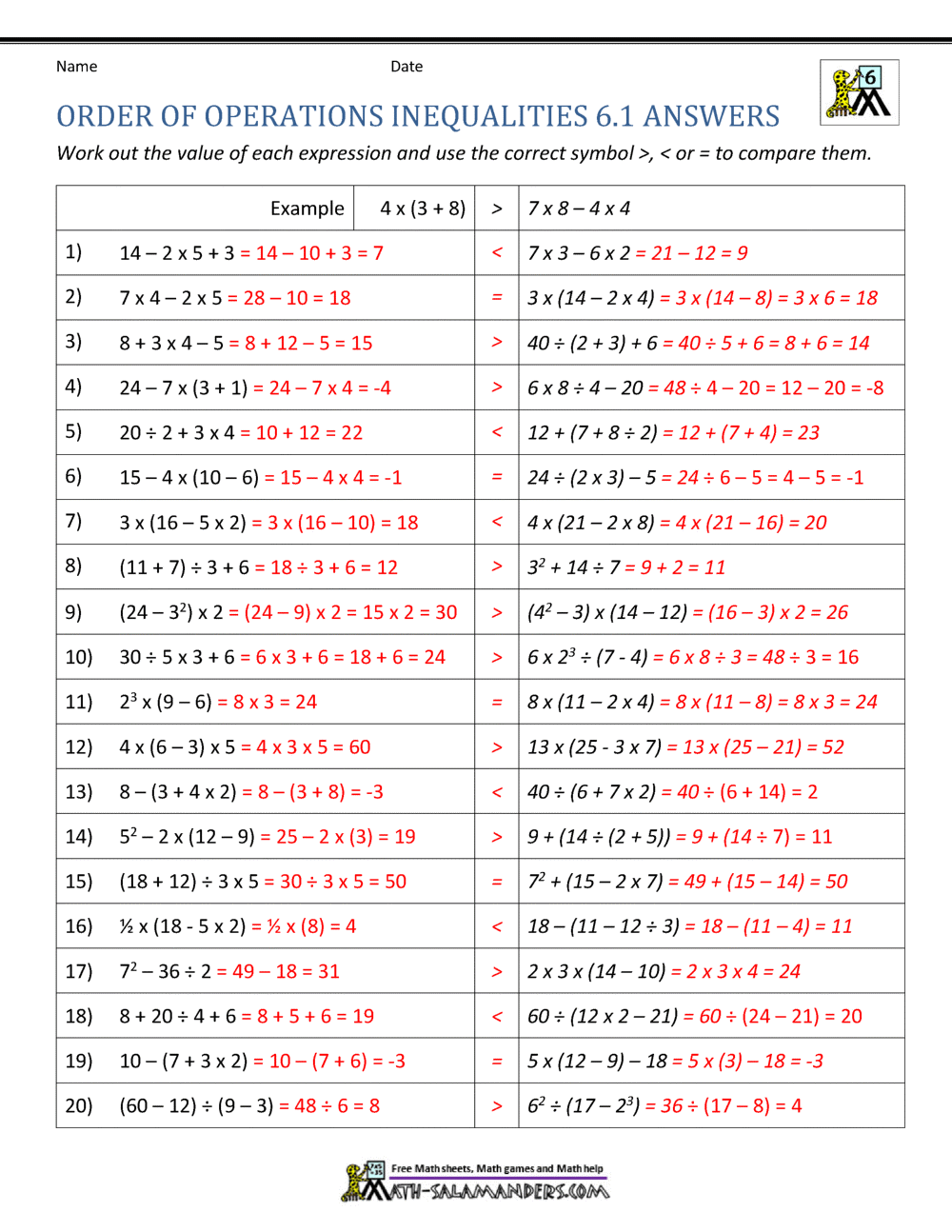 Operations With Fractions B Worksheet PDF Printable Number Operations Worksheet Cazoom Math