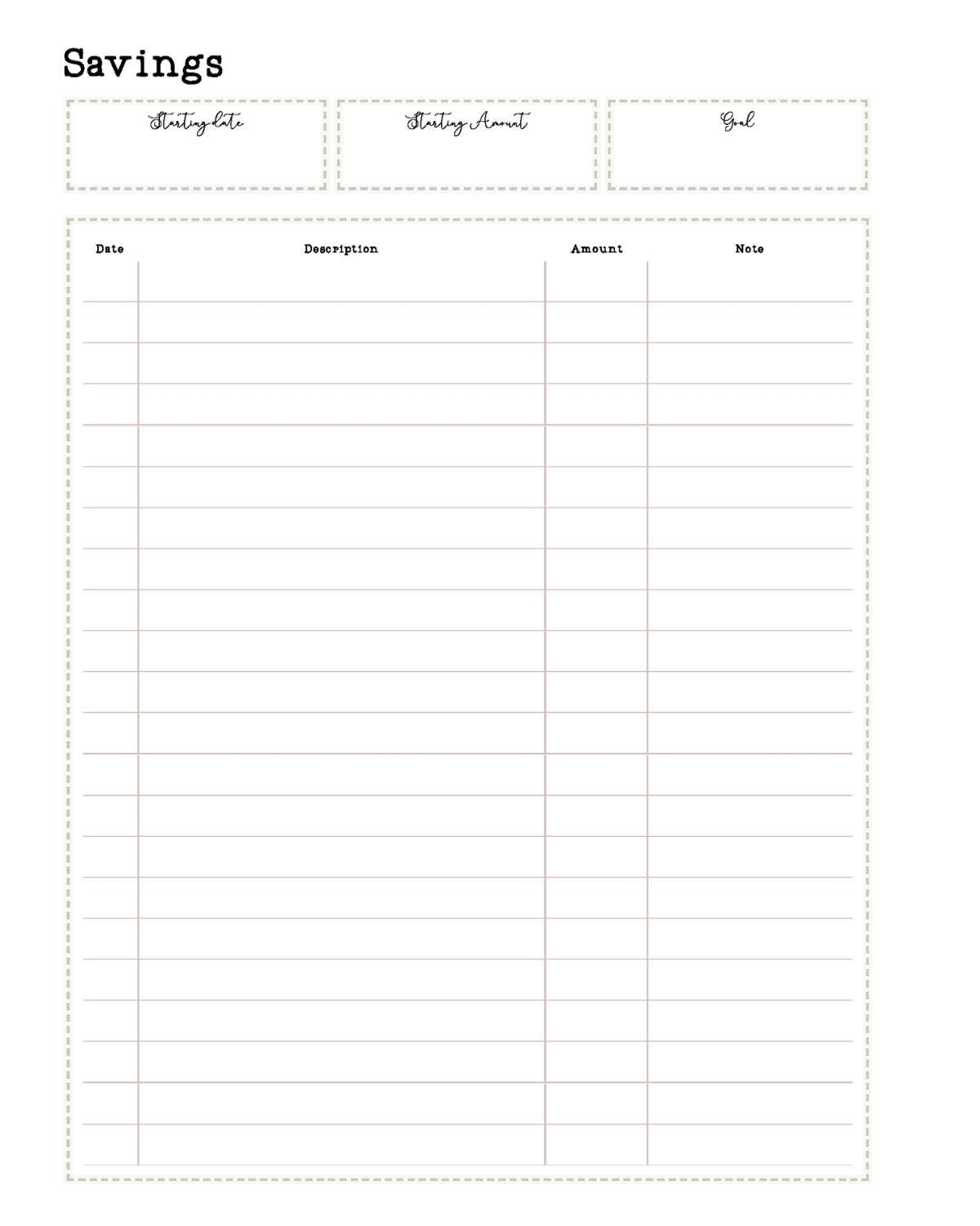 Free Printable Savings Planner Organization Obsessed