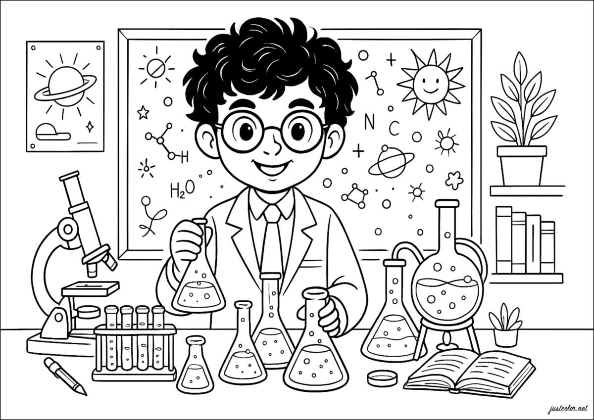 20 Science Coloring Pages Free PDF Printables