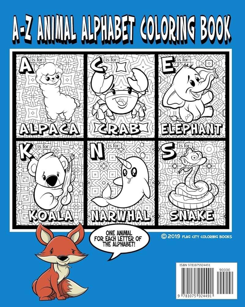 A Z Animal Alphabet Coloring Book Learn Color Feat 26 Animals To Color Flag City Coloring Books 9781075924491 Amazon Books A Z Animal Alphabet Coloring Book Learn Color Feat 26 Animals To Color Flag City Coloring Books 9781075924491 Amazon Books
