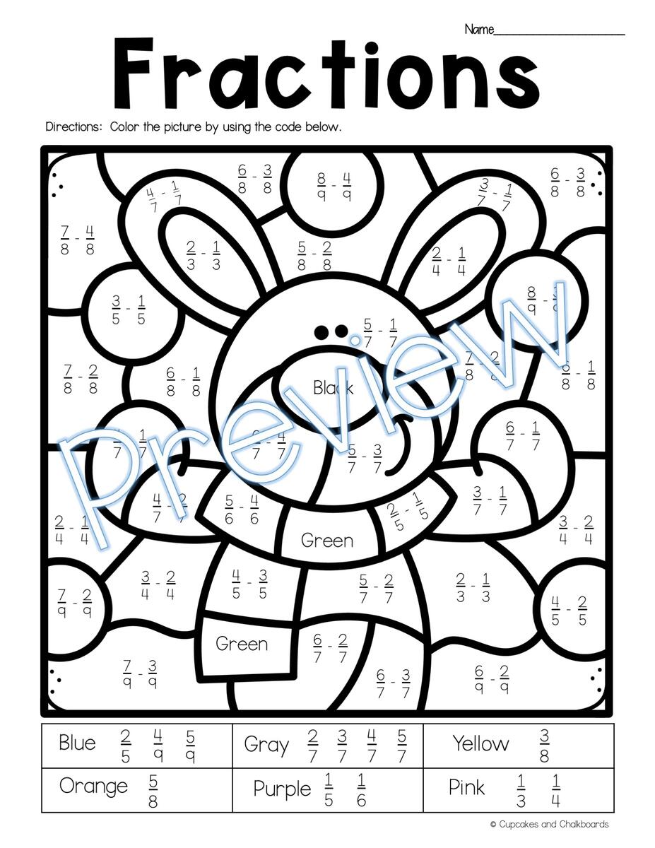 Adding And Subtracting Fractions With Like Denominators Fraction Coloring Made By Teachers Adding Fractions With Like Denominators Worksheets