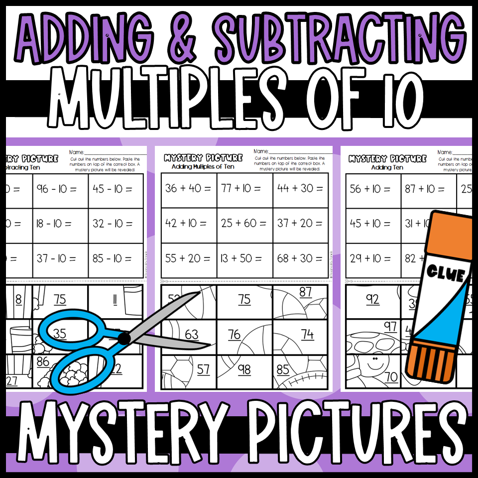 Adding And Subtracting Multiples Of 10 Mystery Picture Worksheets Made By Teachers