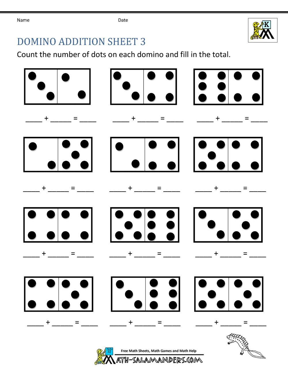Addition Worksheets For Kindergarten
