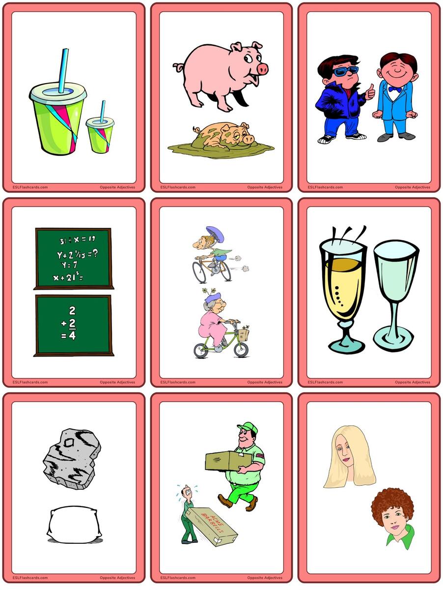 Adjectives Set B Opposites ESL Flashcards Adjectives Set B Opposites ESL Flashcards