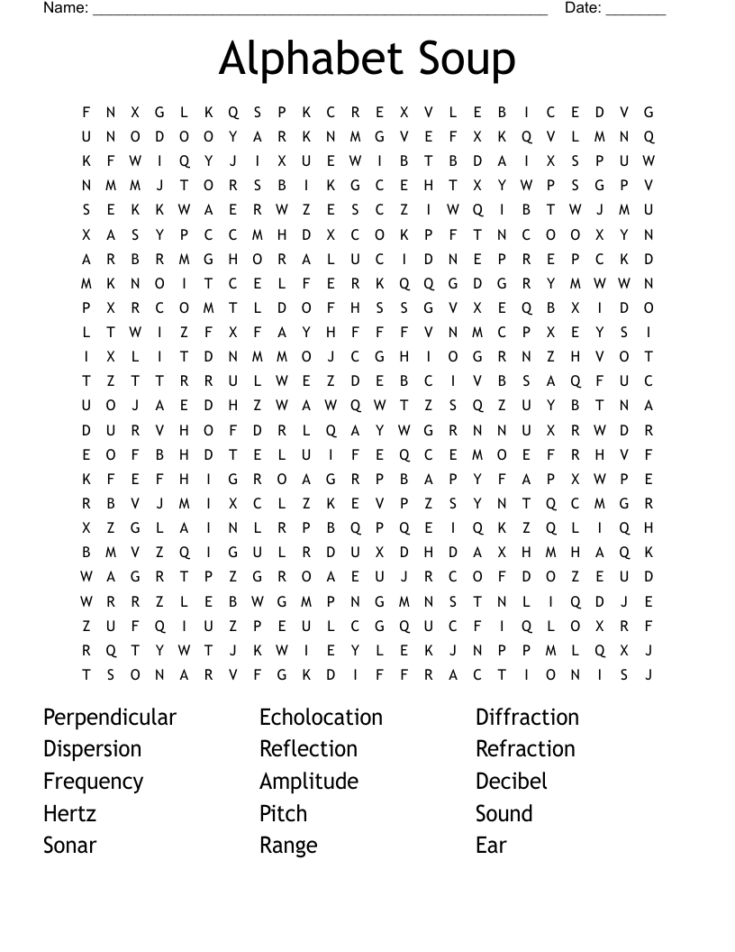 Alphabet Soup Word Search WordMint