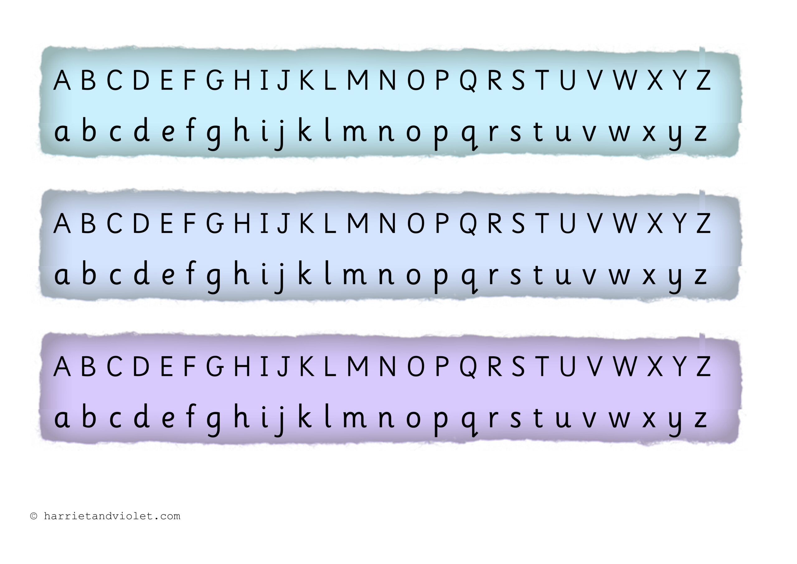 Alphabet Strip Torn Printable Teaching Resources Print Play Learn Printable Alphabet Strip For Desk And Tables Little Learning Corner