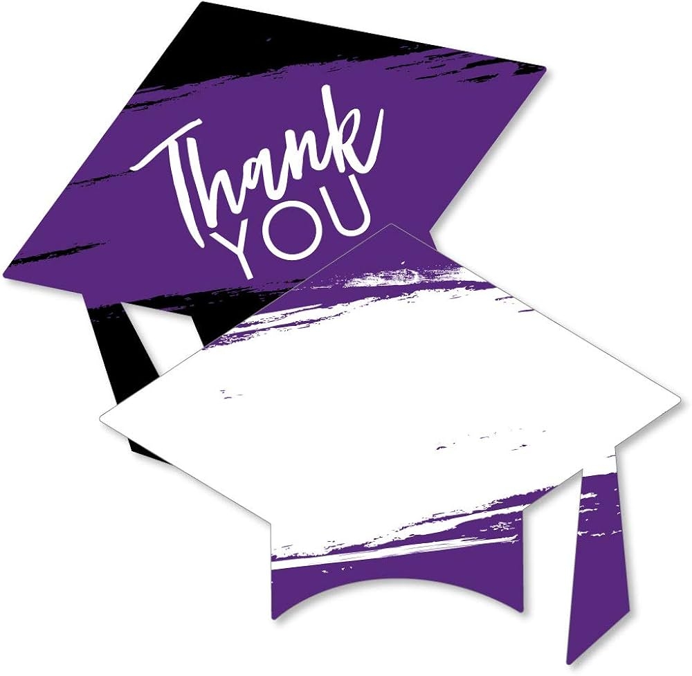 Amazon Big Dot Of Happiness Purple Grad Best Is Yet To Come Shaped Thank You Cards Purple Graduation Party Thank You Note Cards With Envelopes Set Of 12 Home Kitchen