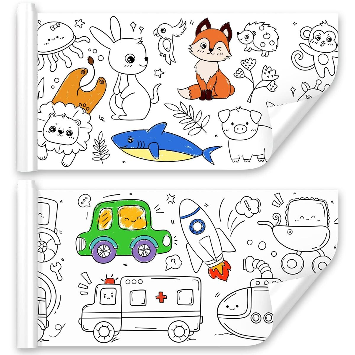 Amazon Keweis 2 Pcs Children s Drawing Roll Coloring Paper Roll For Kids 118 11 8 Inch Sticky DIY Painting Drawing Paper Rolls For Toddler Christmas Gift Wall Coloring Paper Stickers Arts Crafts Sewing