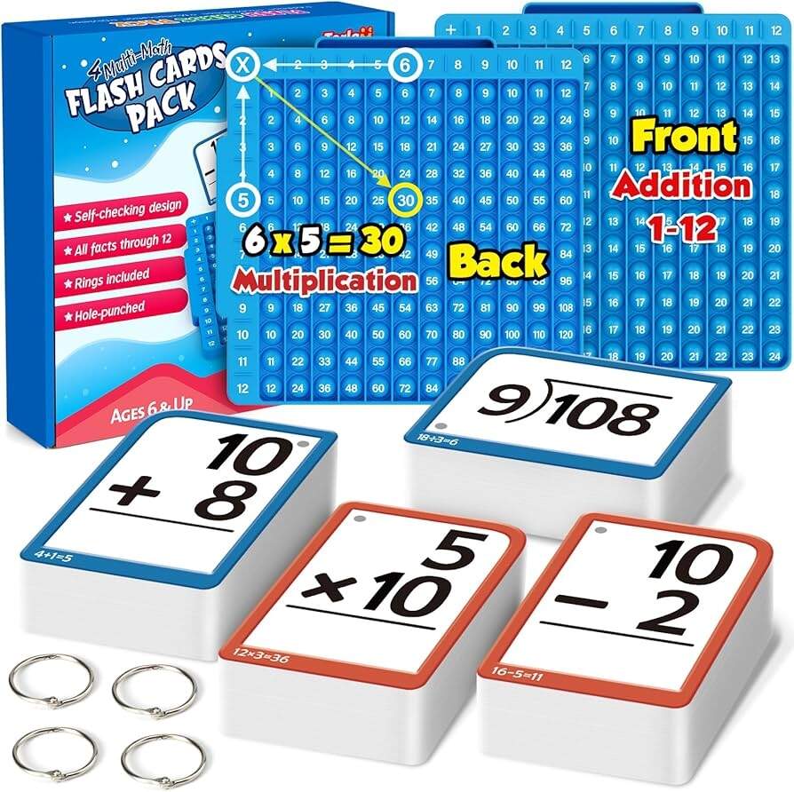 Amazon Torlam Math Flash Cards Math Board Multiplication Flash Card Times Table Chart Math Manipulatives Division Addition Subtraction Games Toys For Kids 1st 2nd 3rd 4th 5th 6th Grade Toys TREND Multiplication 0 12 Skill Drill Flash Cards Pack Of 3 Walmart