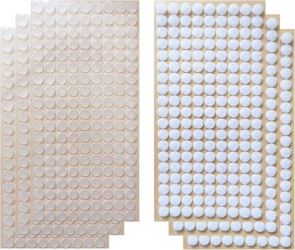 Amazon Vkey 2000pcs 1000pairs 10mm Diameter Transparent Sticky Back Thin Clear Dots With Adhesive Hook Loop Coins Tapes