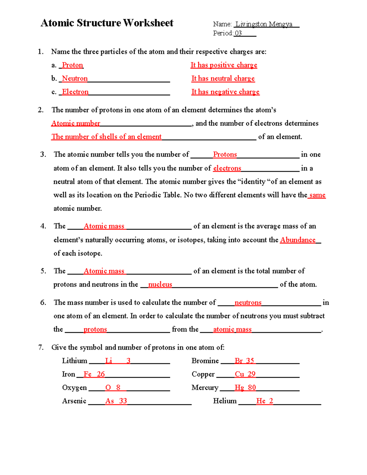 Atomic Structure Notes Part 2 For Chemistry 101 Studocu