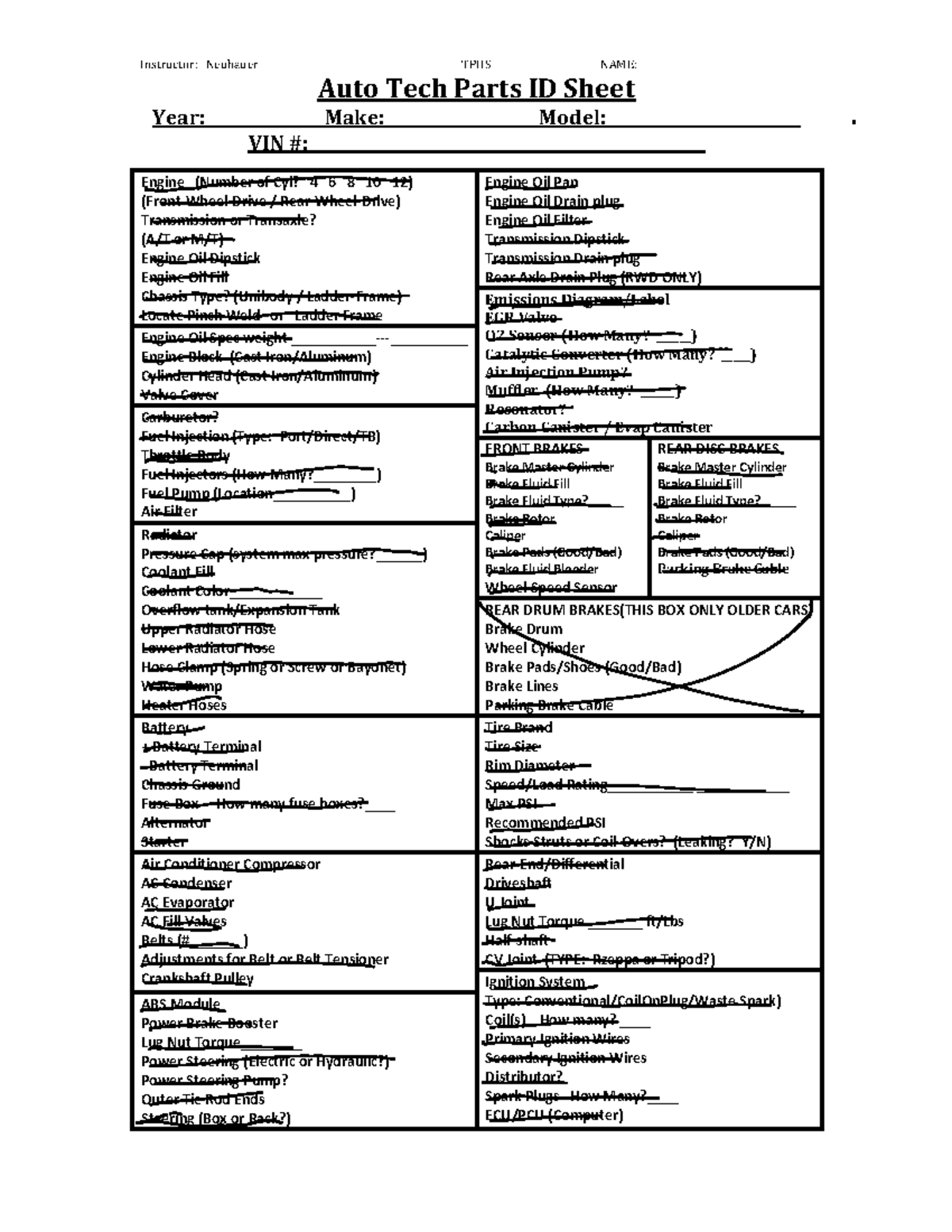 Auto Tech Parts ID Sheet Instructor Neubauer Parts ID 24 5 Studocu