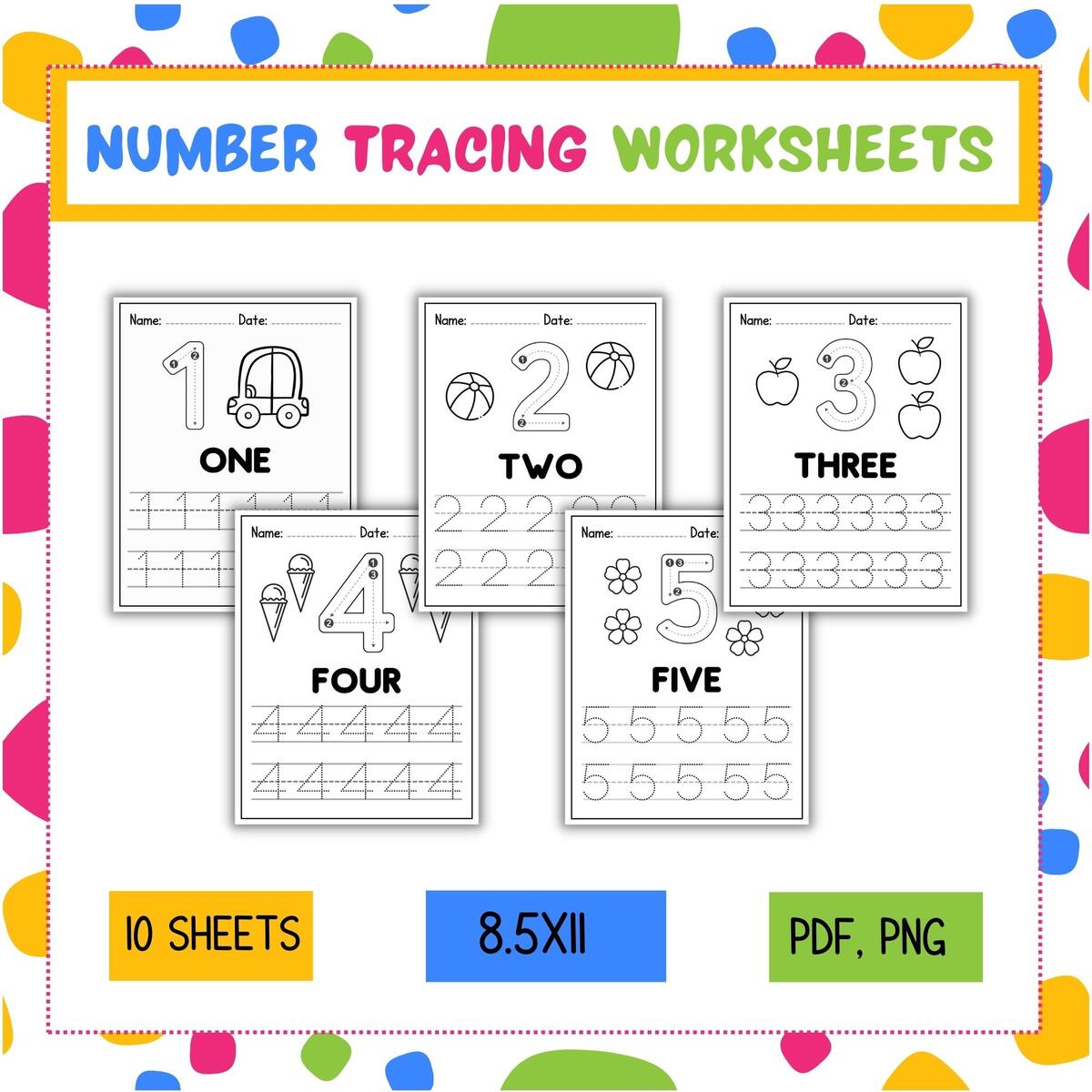Back To School FREEBIE Number Tracing 1 10 Worksheets For Pre K Kindergarten Made By Teachers