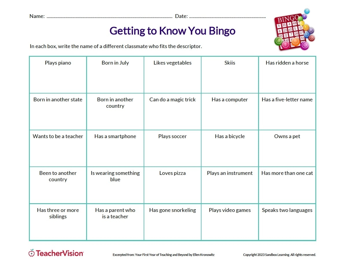 Back To School Get To Know You Activities K 12 TeacherVision