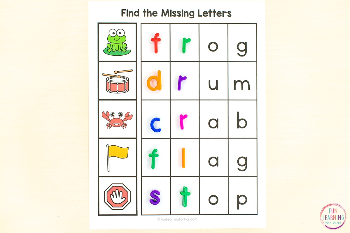 Beginning And Ending Consonant Blend Missing Sounds Mats Beginning And Ending Consonant Blend Missing Sounds Mats