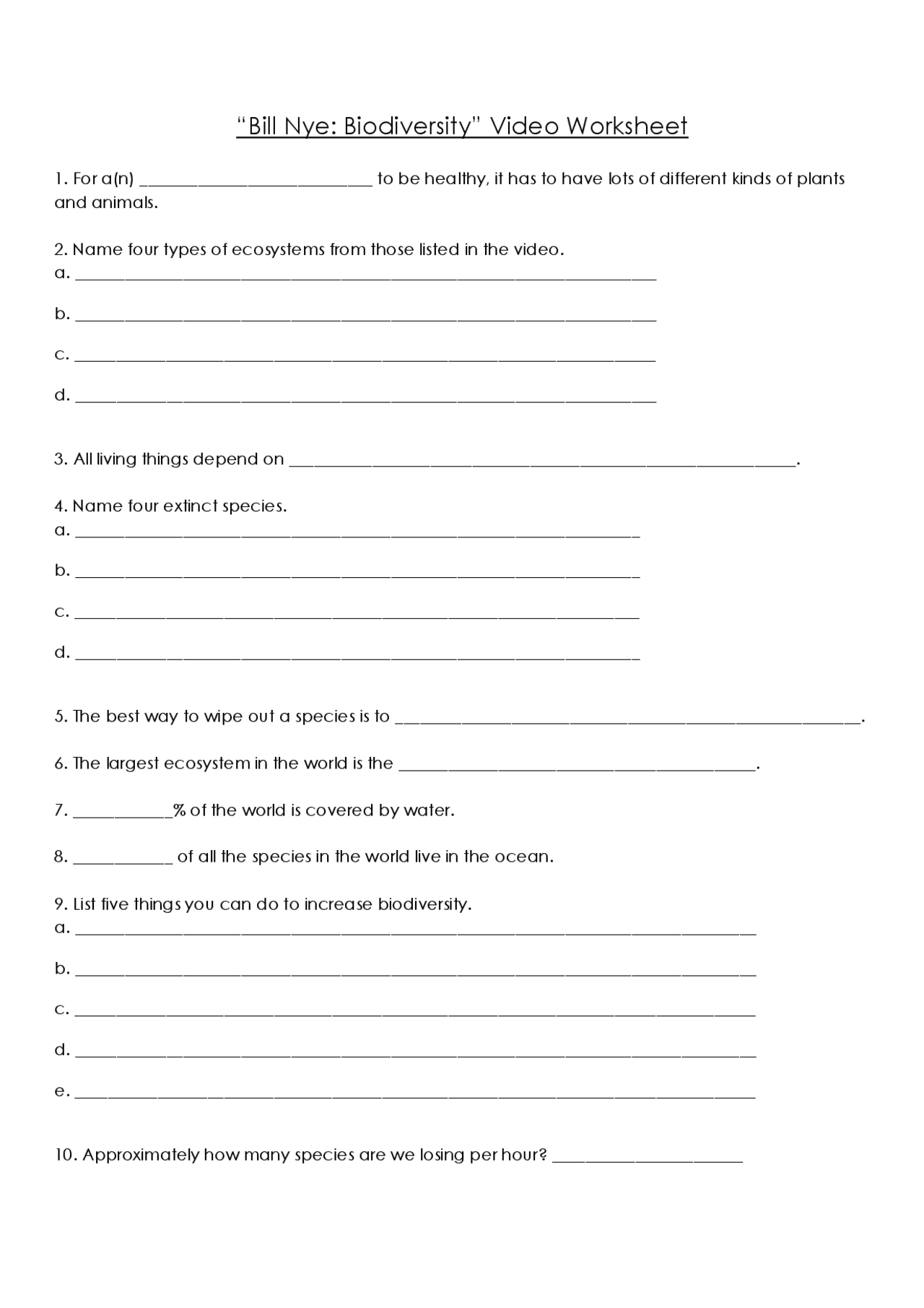 Bill Nye The Science Guy Respiration KEY Lecture Notes Science Education Docsity